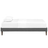 CasaFoyer Tessie Platform Bed | Solid Wood Frame | Polyester Upholstery | Tapered Legs | Gray | Twin Size | No Box Spring Needed | Mattress Not Included