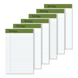 Ampad 40112R EnviroTec 100% Recycled Perforated Pad, 5x8, 20 Pound Paper, White, Jr. Legal, 40 Sheets Per Pad, 6 Pads