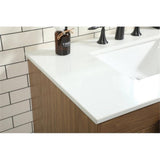 Elegant Decor Indoor Modern Under Sink Bathroom Fixtures Storage Organizer Cabinet 48 Inch Single Bathroom Vanity - White With B