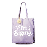 Sorority Shop Sigma Sigma Sigma Retro Pom Pom Tote Bag