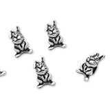 20pcs Cute Bunny Rabbit Large Hole Animal Beads (4.5mm Hole) Antique Silver
