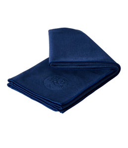 Manduka eQua Yoga Hand Towel - Quick Drying Microfiber, Lightweight, Yoga Accessories Easy for Travel, 16 Inch (40cm), Midnight 