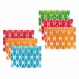 Polen 6 Pcs Button File Folder With 18 Microns Poly Plastic Folder, Button Bag, Hd Printed, Snap Button With Back Fold Sealing F