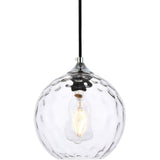 Living District Cashel 1-Light Mid-Century Metal Pendant In Chrome/Clear Finish
