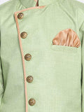 Jbn Creation Boys Cotton Blend Mint Green And Rose Gold Indowestern Sherwani And Dhoti Set_Jbnbciw124Mgncdrg_32