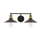 Living District Etude 2-Light Metal Wall Sconce In Brass And Black