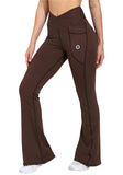 Barbora Flared Pant For Yoga & Gym, Crossover Belt (In, Alpha, S, Regular)