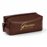 Nutcase Personalized Traveling Pouch With Name Brown Leather Organizer Pouch