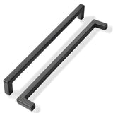 khtumeware 2 Pack 8-3/4 inch Center to Center Solid Matte Black Cabinet Pulls Slim Square Bar Drawer Handles Cabinet Handles Bla