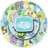 Kittyanie 50 Pcs Artistic Painting Aesthetic Stickers,Waterproof Vinyl Decals For Girl Teen Kids,Cute Cartoon Sticker For Water 