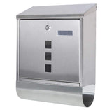 Decaller Stainless Steel Mailboxes with Sturdy Key Lock, Wall Mounted Waterproof Mail Box with Transparent Cover, 15.4 x 12x 4.8