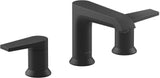 KOHLER 970934BL Hint Widespread Bathroom Faucet with PopUp Drain Assembly, 3 Hole 2Handle Bathroom Sink Faucet, 1.2 gpm, Mat