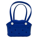Snappsy Tote Bag With Drainage Holes NonSlip Eva Tote Perforated Coastal Tote For Pool, Travel Dark Blue