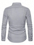 Toplot Shirt For Men || Mens Casual Shirts || Full Sleeve || Regular Fit || Striped (Strip-Shirt-5219-Grey-S),Grey,,B0DQPR9HCL