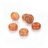 Adabele 10pcs Natural Red Sardonyx Chalcedony Gemstone 8x14mm Donut Rondelle Beads Large Hole ID 5.6mm for DIY Craft Jewelry Mak