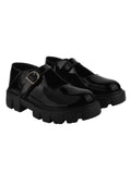 Shoetopia Smart Casual Buckle Detailed Black Loafers For Women & Girls /Uk5,Black,5,B0CBMS4S31