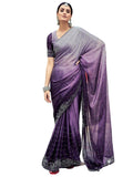 Satrani Womens Pure Georgette Saree (3430S278N_Dark Light Purple)