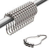 HITWA Rustproof Stainless Steel Shower Curtain Rings Hooks, Durable Hangers for Shower Curtain, padada kadi, Set of 12