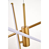 Living District Sonya 3-Light Modern Aluminum Pendant In Gold Finish