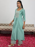 Libas Women'S Chanderi Silk Kurta Set (49282 Sea Green Xs