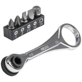 Klein Tools 65200 Ratchet Set, 5Piece Mini Ratchet Set with Phillips, Slotted, and Adapter for Other Socket Sizes, For Tight Sp