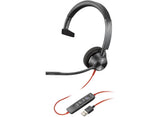 Plantronics Poly ( + Polycom) - Blackwire 3310 USB-A - Wired, Single Ear (Mono) Headset with Boom Mic - USB-A to Connect to Your