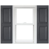 Polaris Vinyl Raised Panel Shutters (1 Pair) - 007 Dark Gray - 15 Inch x 59 Inch