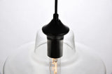 Elegant Lighting Living District Placido Collection Pendant D9.8 H9.3 Lt:1 Black And Clear Finish