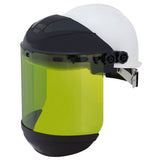 Sellstrom Face Shield S31202 Arc Flash Rated Safety Mask for Men and Women, Dual Crown with 6PT Suspension Hard Hat, Light Gree
