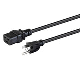 Monoprice 3Prong Power Cord 6 Feet Black | NEMA 515P to IEC 60320 C19, 14AWG, 15A, for Powering Computers, Servers, and Ot