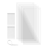 4 Pack Pet Cage Liner with Zip Ties Pet Rabbit Habitat Guinea Pig Cage 11.5 x 5.5 Flexible Plastic Side Protection Urine Guard