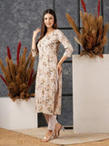 Gosriki Women'S Cotton Blend Straight Printed Kurta With Pant (Bhutam Beige-Gs_Xxl_Beige_Xx-Large),Beige,2,B0D5VKH4QH