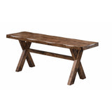 Benzara Wooden Bench, Brown