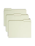 Smead Pressboard File Folder, 1/3Cut Tab, 1 Expansion, Letter Size, Gray/Green, 25 per Box (13230)