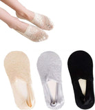 WomenS No Show Socks, 3 Pack Lace Cotton Non Slip Flat Boat Invisible Low Cut Liners Sports Ankle Socks