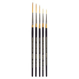 KINGART B-030 Premium 5 pc. Original Gold 9050 Series Script Liner Artist Brush Set, Synthetic Golden Taklon Hair for Acrylic, O