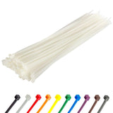 GTSE 12 Inch White/Clear Zip Ties, 100 Pack, 40lb Strength, UV Resistant Long Nylon Cable Ties, Self-Locking 12 Tie Wraps