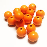 WLIANG 100 Pcs 20mm Orange Wooden Beads, Unfinished Round Bulk Spacer Wood Beads for DIY Crafts, Garlands Farmhouse Decor, Jewel