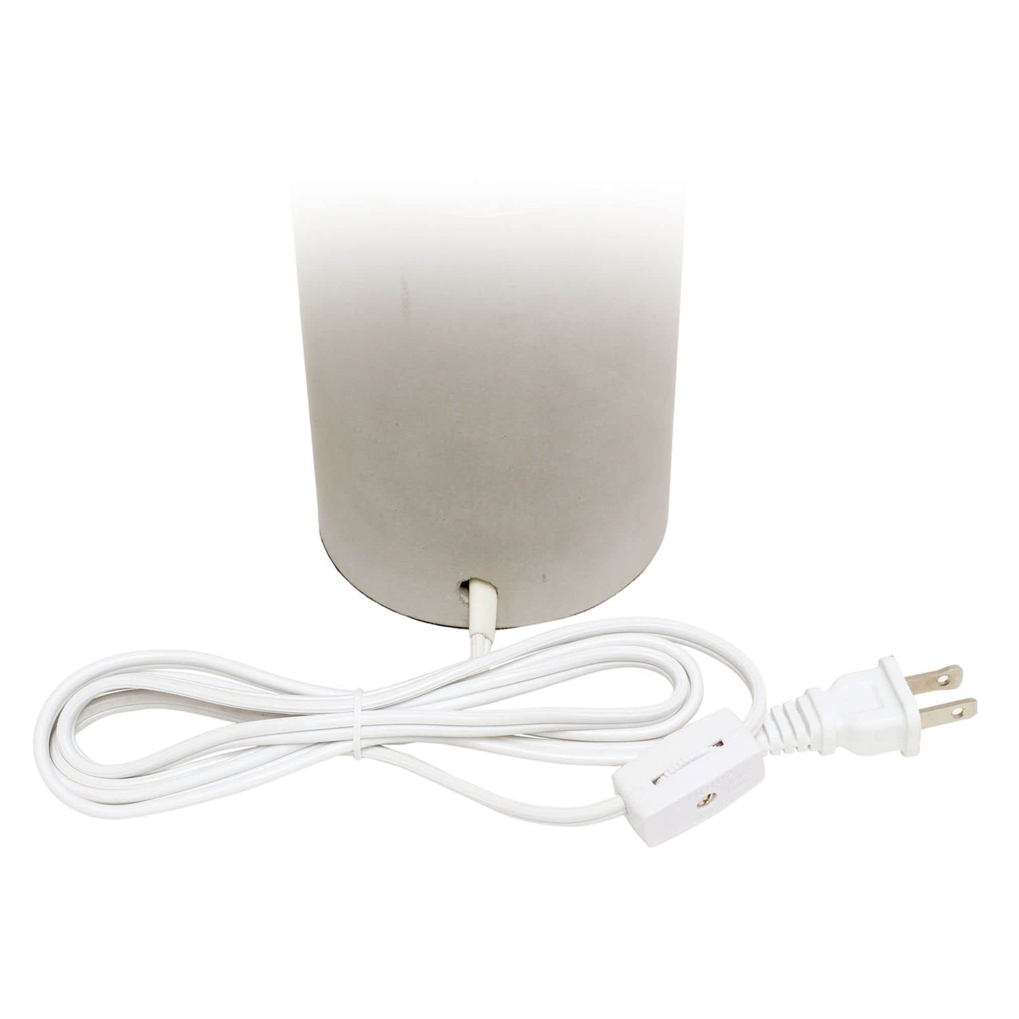 Alltherages Lalia Home Modern Antique Brass Concrete Table Lamp With Linen Shade - White