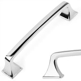 KOOFIZO Big Square Foot Cabinet Arch Pull - Chrome Furniture Handle, 5 Inch/128mm Screw Spacing, 10-Pack for Kitchen Cupboard Do