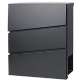 Lockable Mailboxes with Keys,Outdoor Wall Mounted Mail Box with Large Capacity,14 3/10 x 4 1/10 x 13,Black