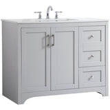 Elegant Decor Moore 42 Single Quartz Top Bathroom Vanity In Gray