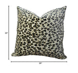 Plutus Brands Plutus Cheeta Handmade Throw Pillow, 20 X 26 Standard, Taupe/Black