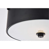Living District Hazen 2-Light Metal Flush Mount In Flat Black/Frosted White