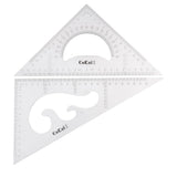 ILSMYSUTRA 2 Pack 45/60 Degree Geometry Triangle Ruler Drawing Drafting Set Clear 25cm |Crafts | Art Supplies | Drawing & Letter