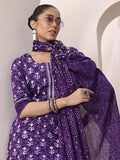 Libas Women'S Cotton Kurta Sets (400048O_Purple_M)