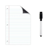 Dry erase Magnetic sheet Notebook design. 11x17 inches. Comes with 1 Black Dry erase Magnetic Fine Tip Marker with Eraser.