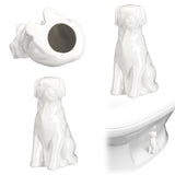 Honeydak 2 Pack Toilet Bolt Caps Decorative White Dog Toilet Bolt Screw Covers Cute Ceramic Bathroom Decor Fun Themed Gadgets Ba
