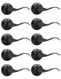 Mengico 10 Pack Door Lever Interior,Black Door Lock,Door Lever Right Handled Dummy Levers,Dummy Door Handles