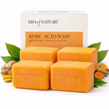 era of nature Turmeric Kojic Acid Soap for Dark Spots - Gentle Brightening Bar for Face, Underarms, Inner Thighs & Bikini Area -